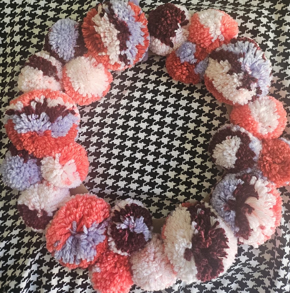 Colorful Pom Pom Wreath